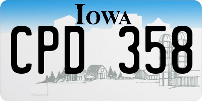 IA license plate CPD358