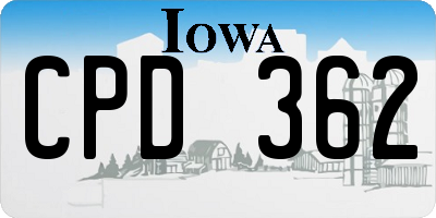 IA license plate CPD362