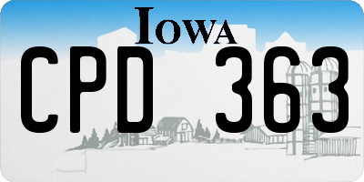 IA license plate CPD363