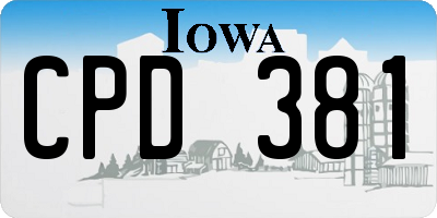 IA license plate CPD381