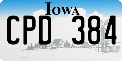 IA license plate CPD384