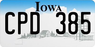 IA license plate CPD385