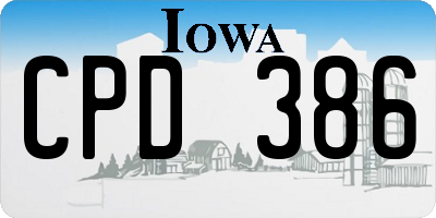 IA license plate CPD386