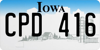 IA license plate CPD416