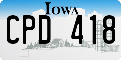 IA license plate CPD418