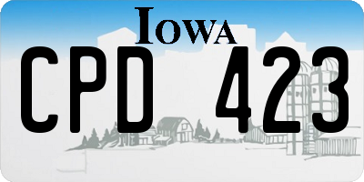 IA license plate CPD423