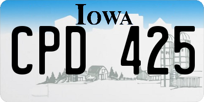 IA license plate CPD425