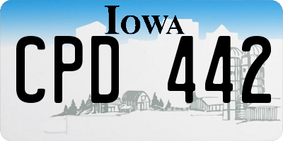 IA license plate CPD442