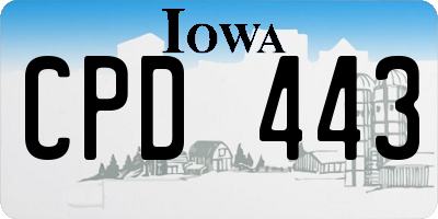 IA license plate CPD443