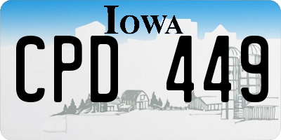 IA license plate CPD449