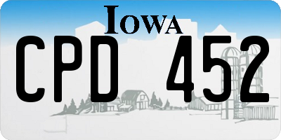 IA license plate CPD452