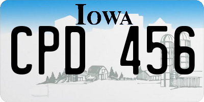 IA license plate CPD456