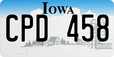 IA license plate CPD458