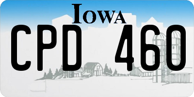 IA license plate CPD460