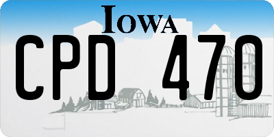 IA license plate CPD470