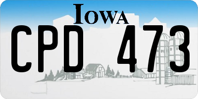 IA license plate CPD473