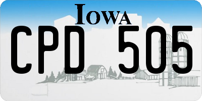 IA license plate CPD505