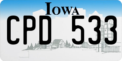 IA license plate CPD533
