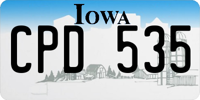 IA license plate CPD535