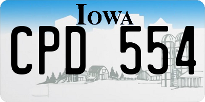 IA license plate CPD554