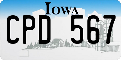 IA license plate CPD567