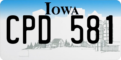 IA license plate CPD581