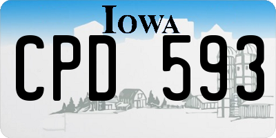 IA license plate CPD593