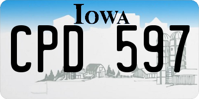 IA license plate CPD597