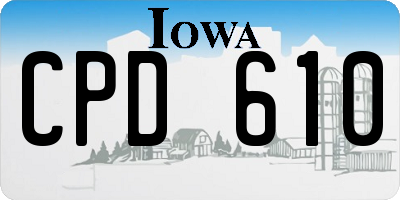 IA license plate CPD610