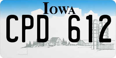 IA license plate CPD612
