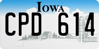 IA license plate CPD614
