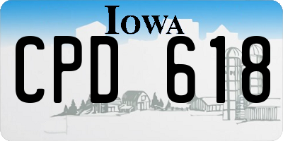 IA license plate CPD618