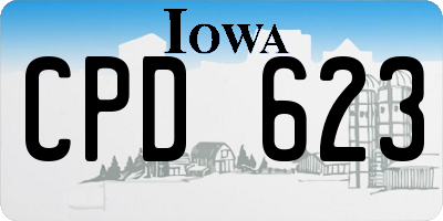 IA license plate CPD623