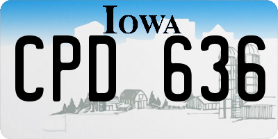 IA license plate CPD636