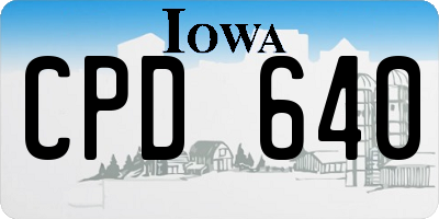 IA license plate CPD640