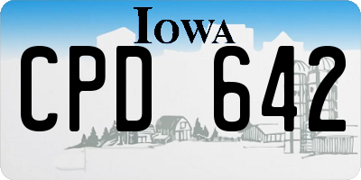 IA license plate CPD642