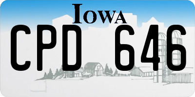 IA license plate CPD646