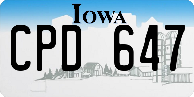 IA license plate CPD647