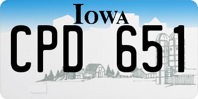IA license plate CPD651