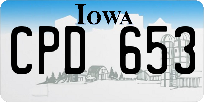 IA license plate CPD653