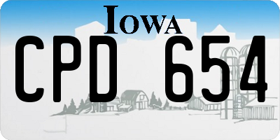 IA license plate CPD654