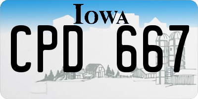 IA license plate CPD667