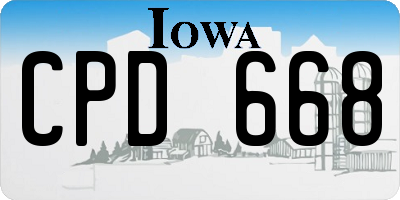 IA license plate CPD668