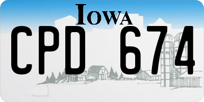 IA license plate CPD674