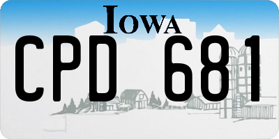 IA license plate CPD681