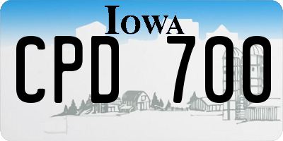 IA license plate CPD700