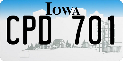IA license plate CPD701