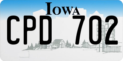 IA license plate CPD702