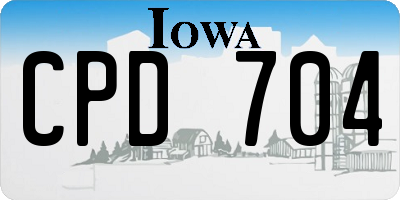 IA license plate CPD704