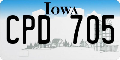 IA license plate CPD705